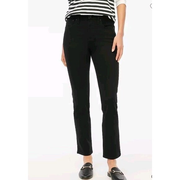 J. Crew Tall Essential Straight Jean In All Day Stretch Black BT023 T29 NWT - Picture 1 of 12